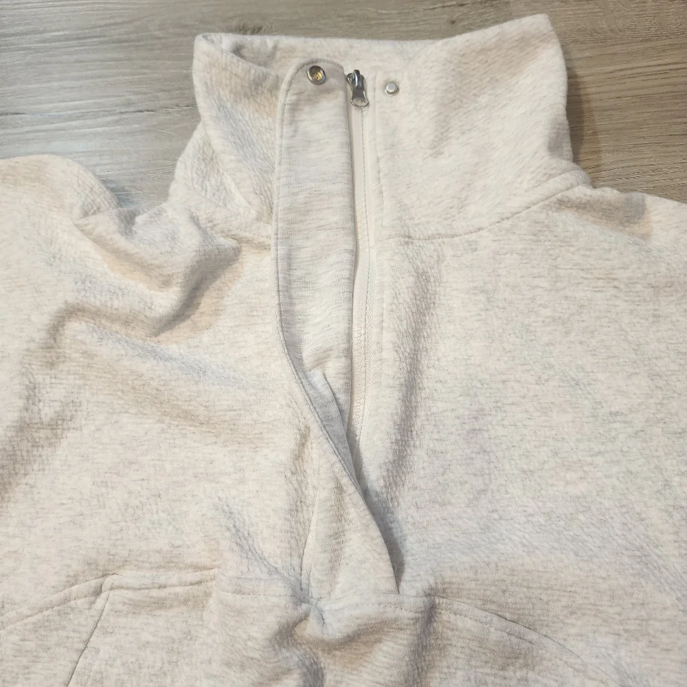 Danskin Wave Jacquard Heather Grey 1/4 Zip Pullover Size XS